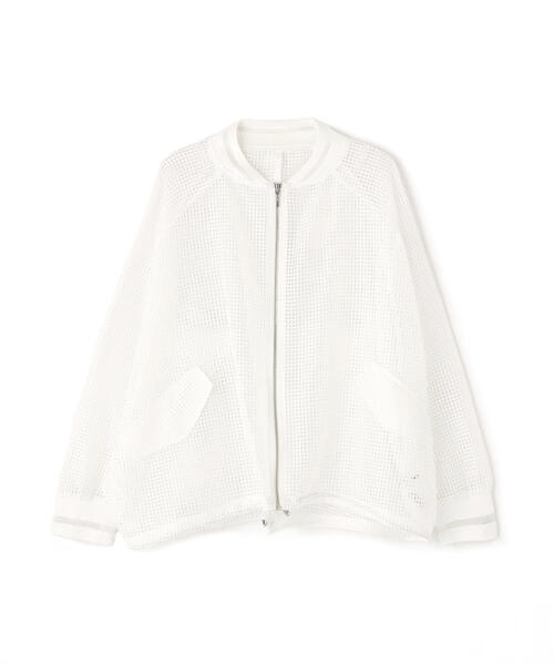 DROIT BELLO（ドロイトベロ）の「DROIT BELLO（ドロイトベロ）オーバーサイズメッシュブルゾン（ブルゾン・レディース・ホワイト系2/ブラック・F）」の2枚目の写真