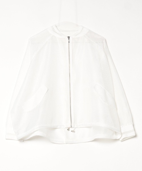DROIT BELLO（ドロイトベロ）の「DROIT BELLO（ドロイトベロ）オーバーサイズメッシュブルゾン（ブルゾン・レディース・ホワイト系2/ブラック・F）」の4枚目の写真