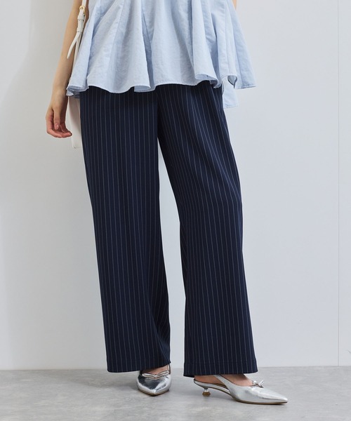 VIS（ビス）の「【接触冷感/UVケア】ピンストライプリラックスワイドパンツ（その他パンツ・レディース・グレー/キナリ/ブルー系その他・S/M）」の5枚目の写真