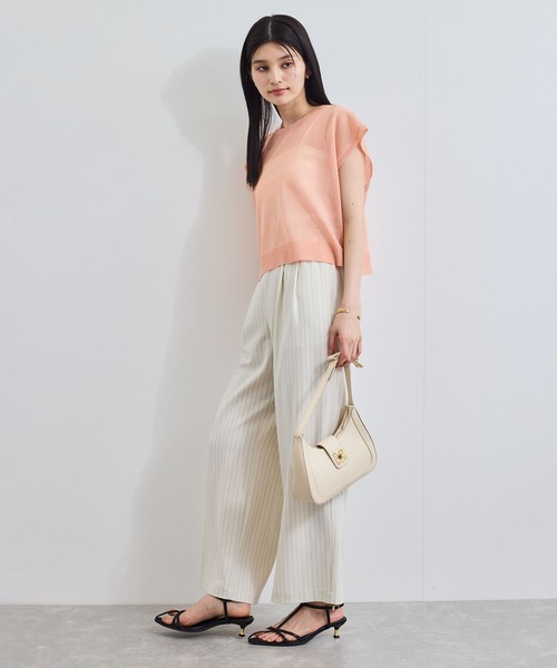 VIS（ビス）の「【接触冷感/UVケア】ピンストライプリラックスワイドパンツ（その他パンツ・レディース・グレー/キナリ/ブルー系その他・S/M）」の14枚目の写真