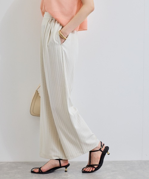 VIS（ビス）の「【接触冷感/UVケア】ピンストライプリラックスワイドパンツ（その他パンツ・レディース・グレー/キナリ/ブルー系その他・S/M）」の16枚目の写真