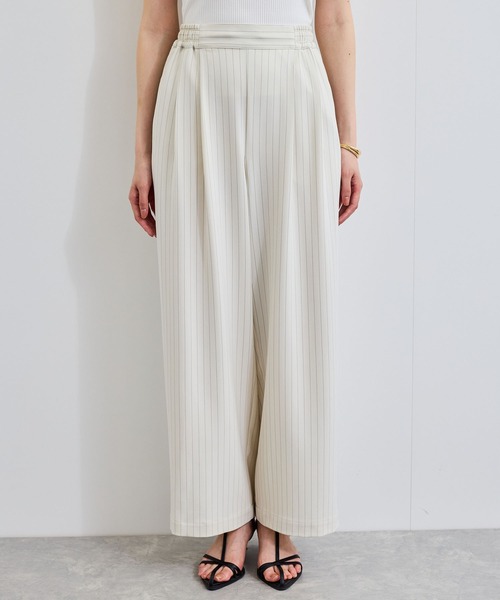 VIS（ビス）の「【接触冷感/UVケア】ピンストライプリラックスワイドパンツ（その他パンツ・レディース・グレー/キナリ/ブルー系その他・S/M）」の17枚目の写真