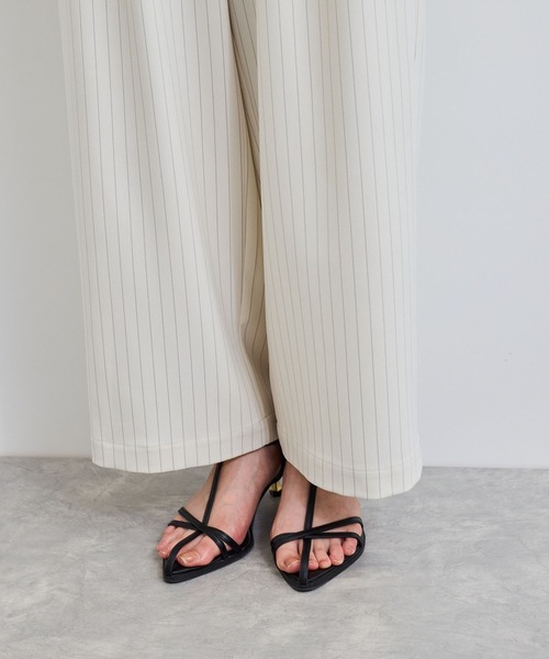 VIS（ビス）の「【接触冷感/UVケア】ピンストライプリラックスワイドパンツ（その他パンツ・レディース・グレー/キナリ/ブルー系その他・S/M）」の22枚目の写真