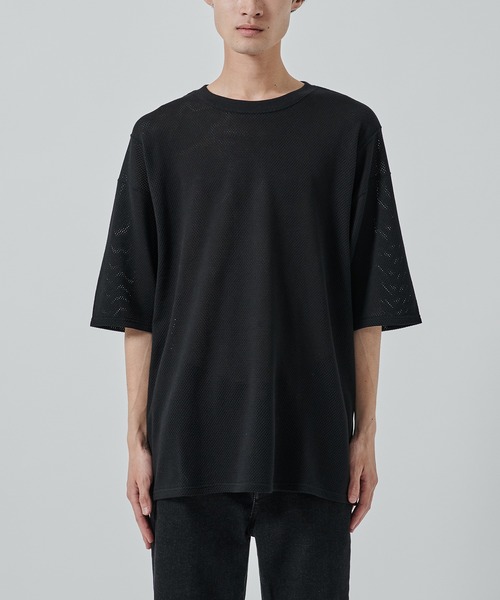markaware（マーカウェア）の「【MARKAWARE/marka】メッシュTシャツ（Tシャツ/カットソー・メンズ・ブラック/グレー・1/2）」の3枚目の写真
