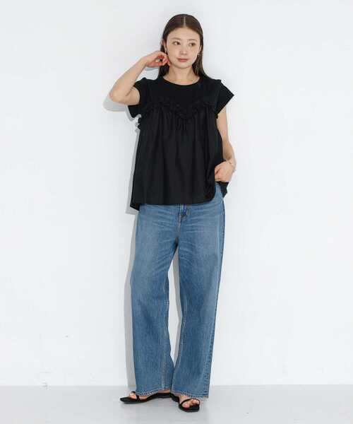 URBAN RESEARCH Sonny Label（アーバンリサーチサニーレーベル）の「フリルビスチェドッキングカットプルオーバー（Tシャツ/カットソー・レディース・ブラック/イエロー系その他/ブルー系その他・FREE）」の8枚目の写真