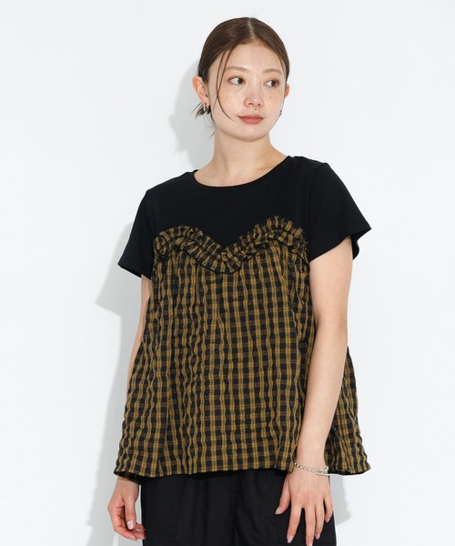 URBAN RESEARCH Sonny Label（アーバンリサーチサニーレーベル）の「フリルビスチェドッキングカットプルオーバー（Tシャツ/カットソー・レディース・ブラック/イエロー系その他/ブルー系その他・FREE）」の13枚目の写真