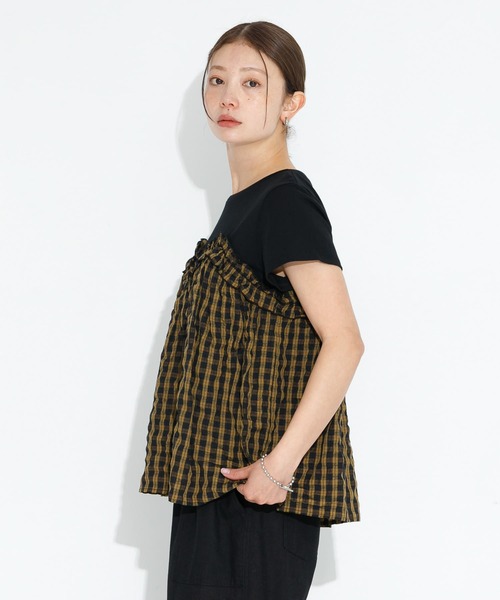 URBAN RESEARCH Sonny Label（アーバンリサーチサニーレーベル）の「フリルビスチェドッキングカットプルオーバー（Tシャツ/カットソー・レディース・ブラック/イエロー系その他/ブルー系その他・FREE）」の14枚目の写真