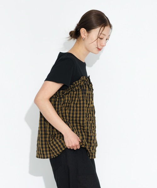 URBAN RESEARCH Sonny Label（アーバンリサーチサニーレーベル）の「フリルビスチェドッキングカットプルオーバー（Tシャツ/カットソー・レディース・ブラック/イエロー系その他/ブルー系その他・FREE）」の15枚目の写真