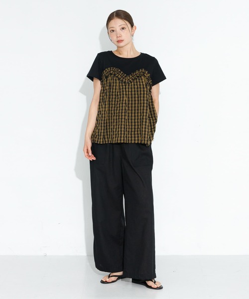 URBAN RESEARCH Sonny Label（アーバンリサーチサニーレーベル）の「フリルビスチェドッキングカットプルオーバー（Tシャツ/カットソー・レディース・ブラック/イエロー系その他/ブルー系その他・FREE）」の17枚目の写真
