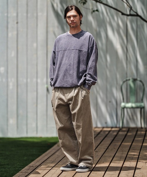CAMBIO（カンビオ）の「mp13787- Stretch Corduroy Wide Straight Pants ワイドストレートパンツ（その他パンツ・メンズ・サンドベージュ/チャコール/ブラック/アーミー・S/M/L）」の7枚目の写真