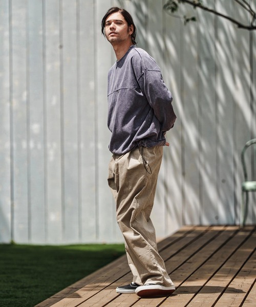 CAMBIO（カンビオ）の「mp13787- Stretch Corduroy Wide Straight Pants ワイドストレートパンツ（その他パンツ・メンズ・サンドベージュ/チャコール/ブラック/アーミー・S/M/L）」の8枚目の写真