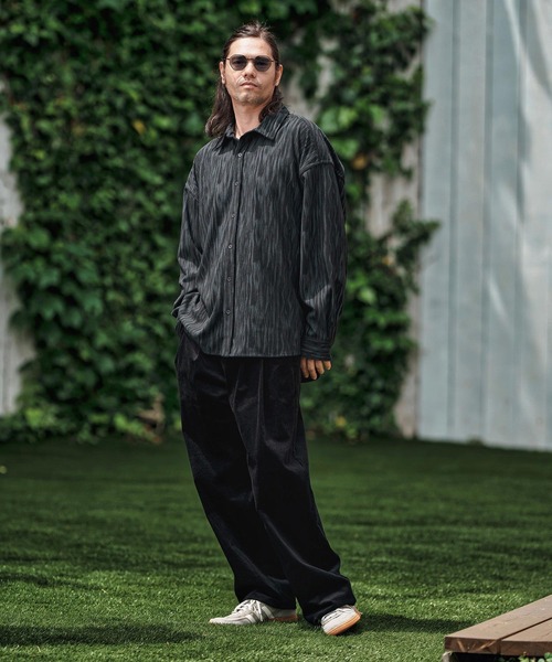 CAMBIO（カンビオ）の「mp13787- Stretch Corduroy Wide Straight Pants ワイドストレートパンツ（その他パンツ・メンズ・サンドベージュ/チャコール/ブラック/アーミー・S/M/L）」の12枚目の写真