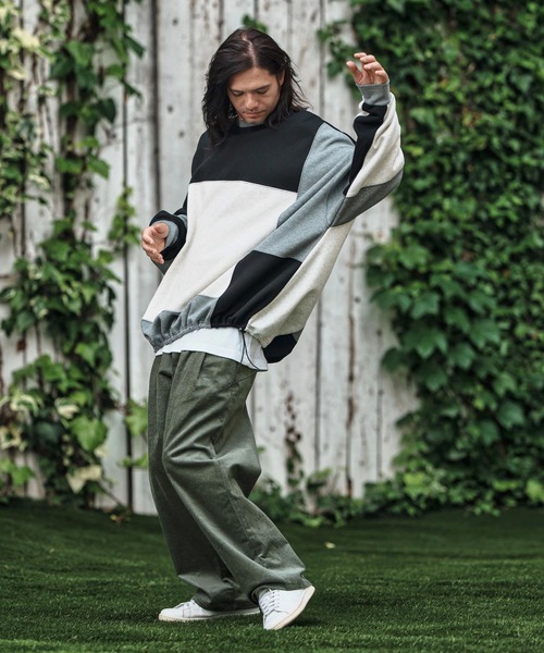 セール】mp13787- Stretch Corduroy Wide Straight Pants ワイド