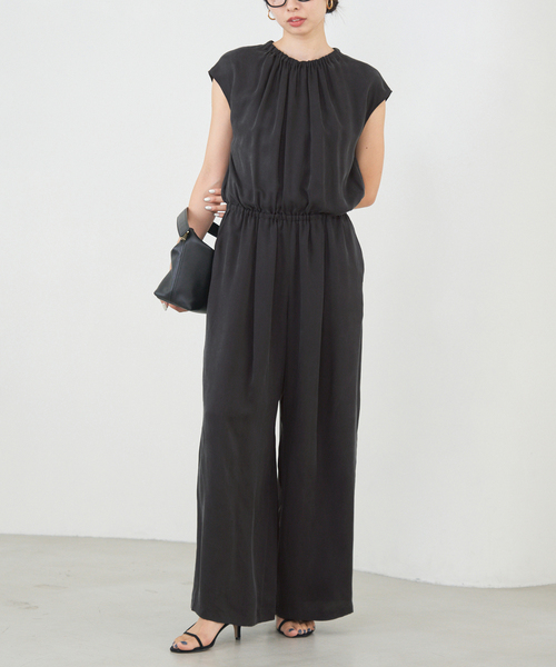 【タグ付き未使用品】IENA キュプラギャザーネックオールインワン 追加》キュプラギャザーネックオールインワン（つなぎ／オールインワン