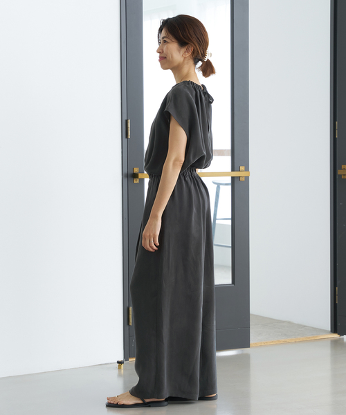 追加3》キュプラギャザーネックオールインワン（つなぎ