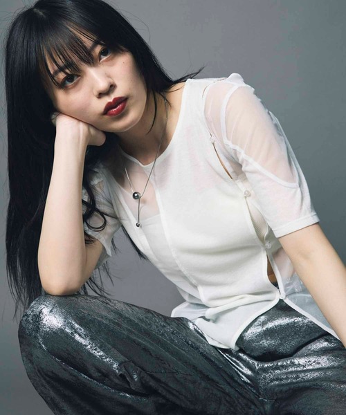 led.tokyo シアードッキングTシャツ セール】【led.tokyo】SHEER DOCKING TEE/シアードッキングT