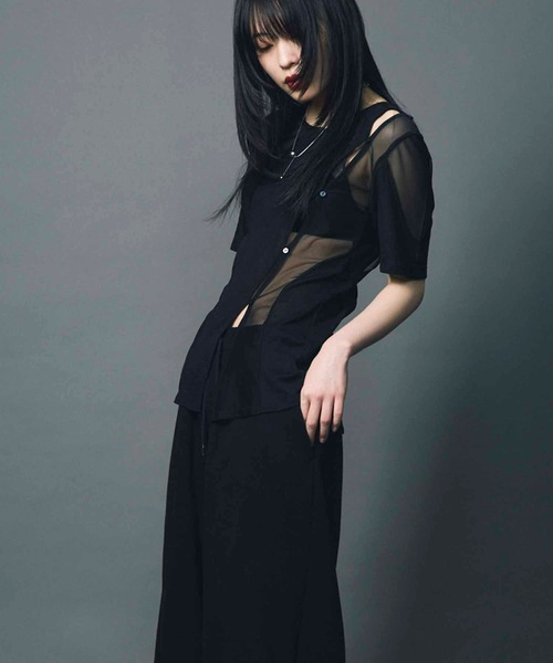 led.tokyo シアードッキングTシャツ セール】【led.tokyo】SHEER DOCKING TEE/シアードッキングT