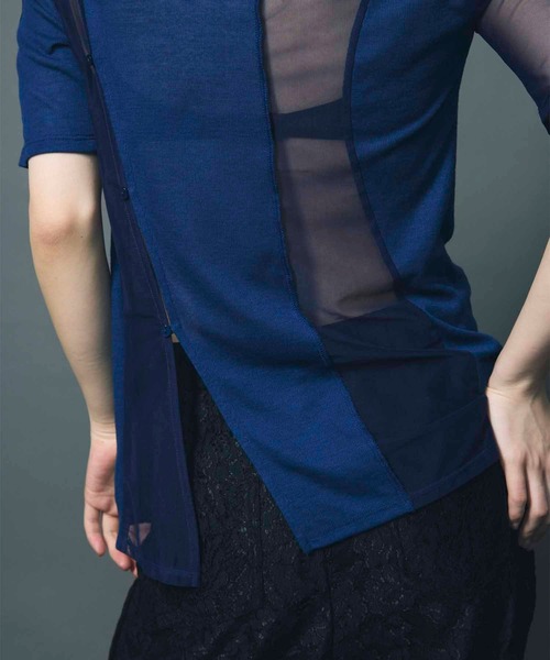led.tokyo シアードッキングTシャツ セール】【led.tokyo】SHEER DOCKING TEE/シアードッキングT
