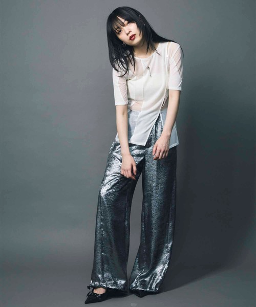 tシャツ 「led.tokyo」SHEER DOCKING TEE/シアードッキングTシャツ レディース セール】【led.tokyo】SHEER DOCKING TEE/シアードッキングT