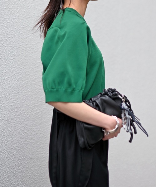 Marient（マリエント）の「ラグランタックサマーKT（ニット/セーター・レディース・ネイビー/ホワイト/グリーン・FREE）」の8枚目の写真