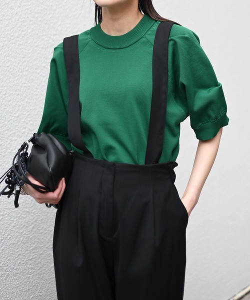 Marient（マリエント）の「ラグランタックサマーKT（ニット/セーター・レディース・ネイビー/ホワイト/グリーン・FREE）」の7枚目の写真