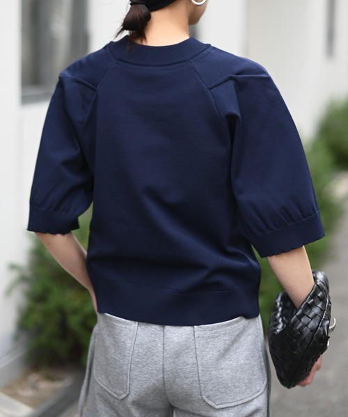 Marient（マリエント）の「ラグランタックサマーKT（ニット/セーター・レディース・ネイビー/ホワイト/グリーン・FREE）」の15枚目の写真