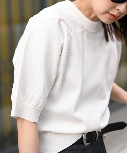 Marient（マリエント）の「ラグランタックサマーKT（ニット/セーター・レディース・ネイビー/ホワイト/グリーン・FREE）」の11枚目の写真