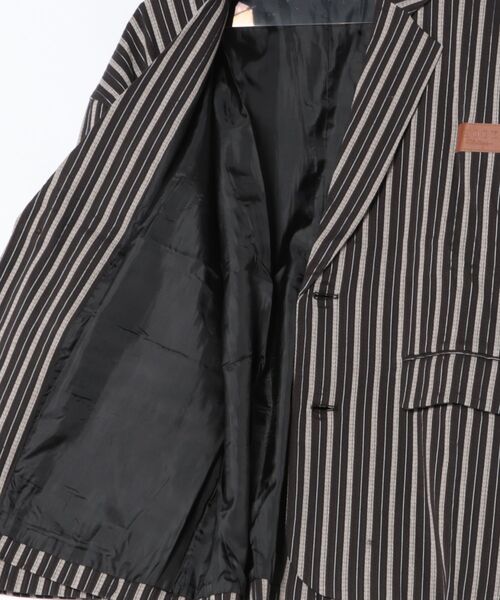 HOOK（フック）の「HOOK -original-　レトロ調ストライプ柄テーラードジャケット（テーラードジャケット・メンズ・ブラック/ライトブルー・MEDIUM/LARGE/X-LARGE）」の17枚目の写真