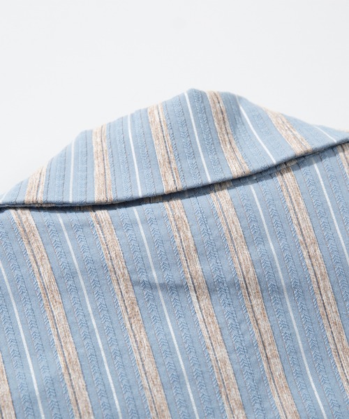 HOOK（フック）の「HOOK -original-　レトロ調ストライプ柄テーラードジャケット（テーラードジャケット・メンズ・ブラック/ライトブルー・MEDIUM/LARGE/X-LARGE）」の5枚目の写真