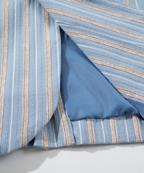 HOOK（フック）の「HOOK -original-　レトロ調ストライプ柄テーラードジャケット（テーラードジャケット・メンズ・ブラック/ライトブルー・MEDIUM/LARGE/X-LARGE）」の6枚目の写真