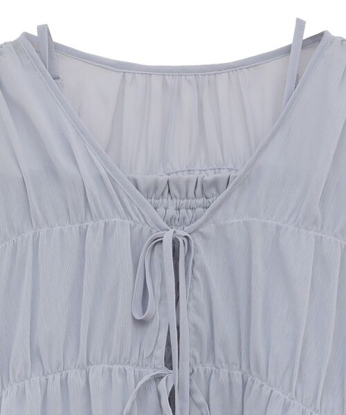 earth music&ecology（アースミュージックアンドエコロジー）の「SET2点シアーシャーリングブラウス＋インナー（シャツ/ブラウス・レディース・オフホワイト/ブルー/ブラック/モカ・FREE）」の20枚目の写真