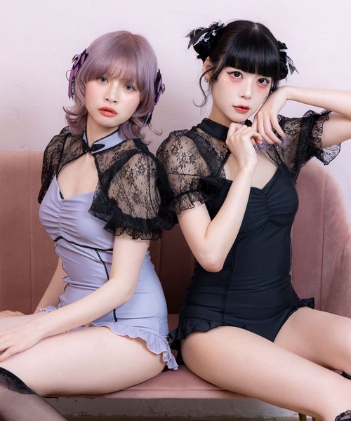 セール】デコルテレースワンピース水着（水着）｜DearMyLove
