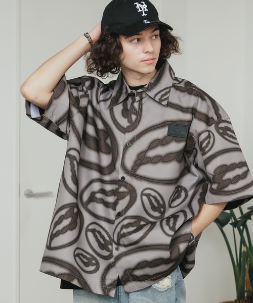 ブラウス シャツ PARADISE YOUTH CLUB/パラダイスユースクラブ PARADISE DIGITAL SHIRT 半袖シャツ 総柄シャツ セール】PARADISE YOUTH CLUB/パラダイスユースクラブ PARADISE