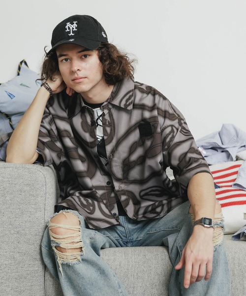 ブラウス シャツ PARADISE YOUTH CLUB/パラダイスユースクラブ PARADISE DIGITAL SHIRT 半袖シャツ 総柄シャツ セール】PARADISE YOUTH CLUB/パラダイスユースクラブ PARADISE