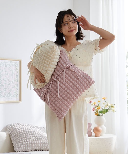 クッションカバー ぽこぽこデザイン｜45×45cm用 【furry doudou