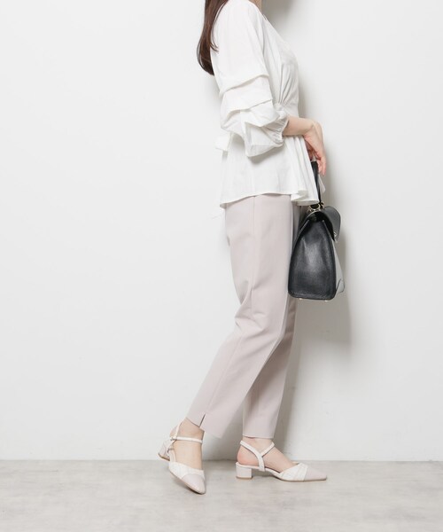 ESPERANZA（エスペランサ）の「エナメル×ツイードストラップパンプス（サンダル・レディース・ホワイト系3/ブラック系2・LL/L/M/S）」の18枚目の写真