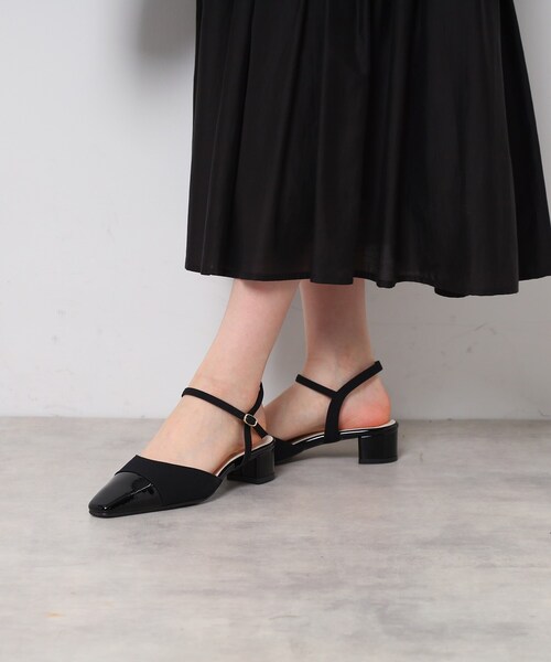 ESPERANZA（エスペランサ）の「エナメル×ツイードストラップパンプス（サンダル・レディース・ホワイト系3/ブラック系2・LL/L/M/S）」の19枚目の写真