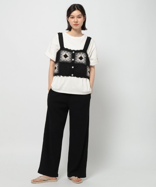 niko and...(ニコアンド)の「クロシェドッキングキャミソール(キャミソール・レディース・アイボリー/ブラック・FREE)」の3枚目の写真