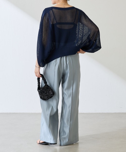 COLLAGE GALLARDAGALANTE（コラージュガリャルダガランテ）の「【OT】サテンワイドパンツ（その他パンツ・レディース・スカイブルー/ネイビー・0/1）」の13枚目の写真
