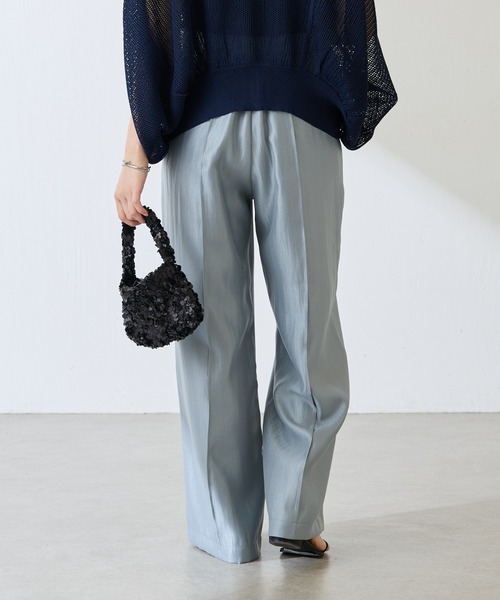 COLLAGE GALLARDAGALANTE（コラージュガリャルダガランテ）の「【OT】サテンワイドパンツ（その他パンツ・レディース・スカイブルー/ネイビー・0/1）」の18枚目の写真