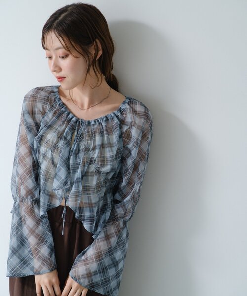 新色追加/6色展開/S.Lサイズ展開/無地&チェック】シャーリング