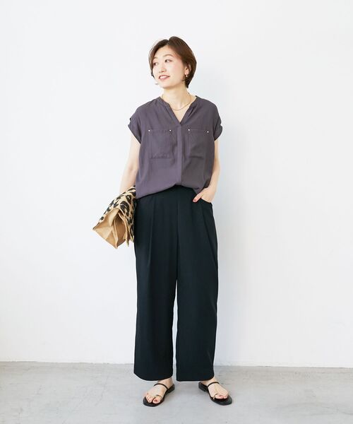 le.coeur blanc（ルクールブラン）の「《手洗い可能》RNストレッチセミワイドタックパンツ（その他パンツ・レディース・ブラック/モカ/ベージュ・38）」の13枚目の写真