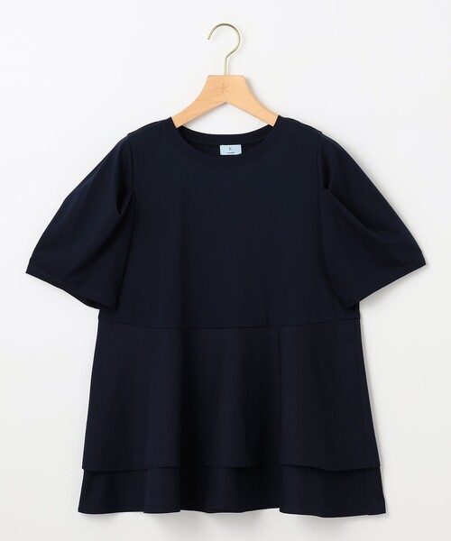 組曲 L(クミキョク オオキイサイズ)の「シャツコンビティアード カットソー(Tシャツ/カットソー・レディース・アイボリー系1/ネイビー系/アイボリー系2・5/7/6)」の8枚目の写真