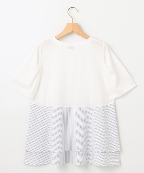 組曲 L(クミキョク オオキイサイズ)の「シャツコンビティアード カットソー(Tシャツ/カットソー・レディース・アイボリー系1/ネイビー系/アイボリー系2・5/7/6)」の13枚目の写真