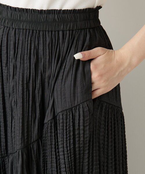 Jena espace merveilleux（ジェナ　エスパスメルヴェイユ）の「【新色登場】【30分で完売！】クリンクルアシメギャザースカート（スカート・レディース・ブラック/アイボリー/パープル/ピンク/ブラウン・FREE）」の8枚目の写真