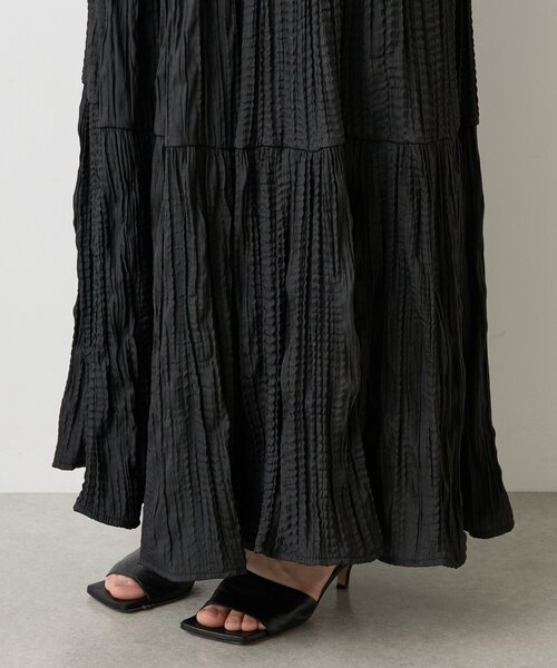 Jena espace merveilleux（ジェナ　エスパスメルヴェイユ）の「【新色登場】【30分で完売！】クリンクルアシメギャザースカート（スカート・レディース・ブラック/アイボリー/パープル/ピンク/ブラウン・FREE）」の9枚目の写真