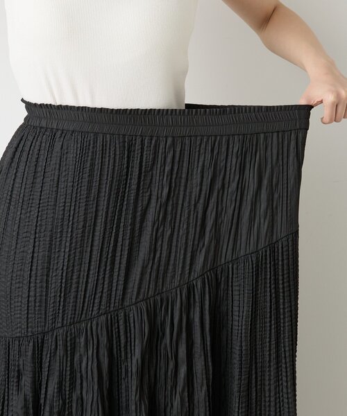 Jena espace merveilleux（ジェナ　エスパスメルヴェイユ）の「【新色登場】【30分で完売！】クリンクルアシメギャザースカート（スカート・レディース・ブラック/アイボリー/パープル/ピンク/ブラウン・FREE）」の10枚目の写真