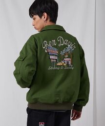 BEN DAVIS(xfCrX)́yBEN DAVISixfCrXjzCOTTON DUCK SOUVENIR JACKET / WPbg _bN Wbv by hJ(u])