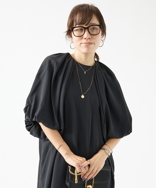 DESIGNWORKS(デザインワークス)の「バルーンスリーブワンピース(ワンピース・レディース・イエロー/ブラック・38)」の20枚目の写真