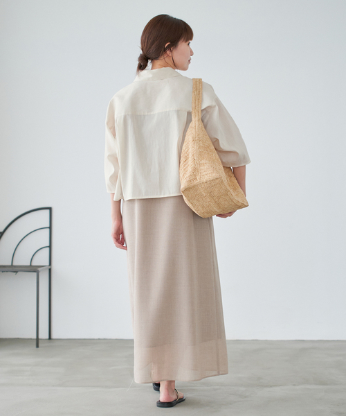 【週末限定値下げ】IENA リネンミックスクロップドシャツ ナチュラル リネンミックスクロップドシャツ（シャツ/ブラウス）｜IENA